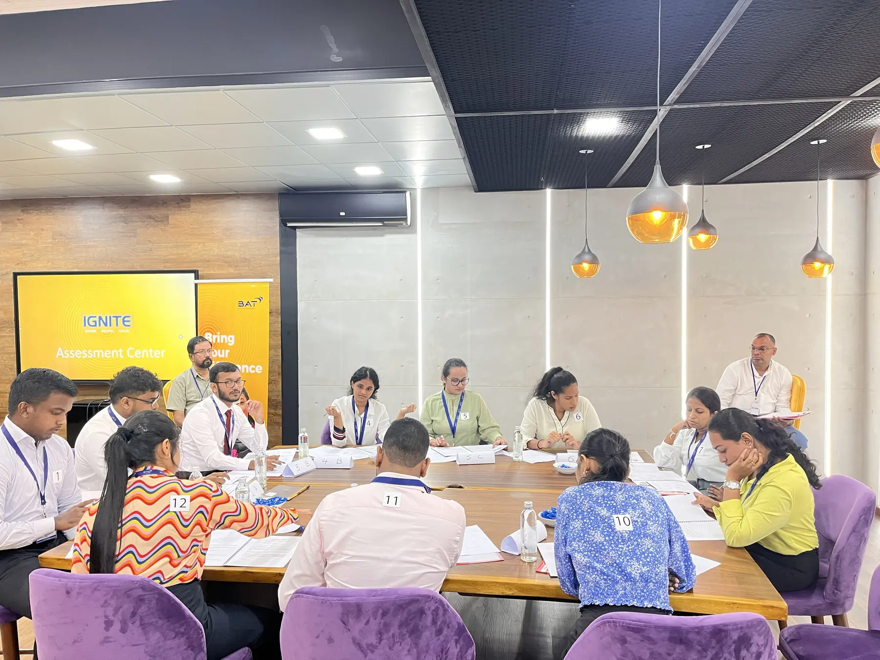 Participants in a facilitated Thrive Hive assessment centre