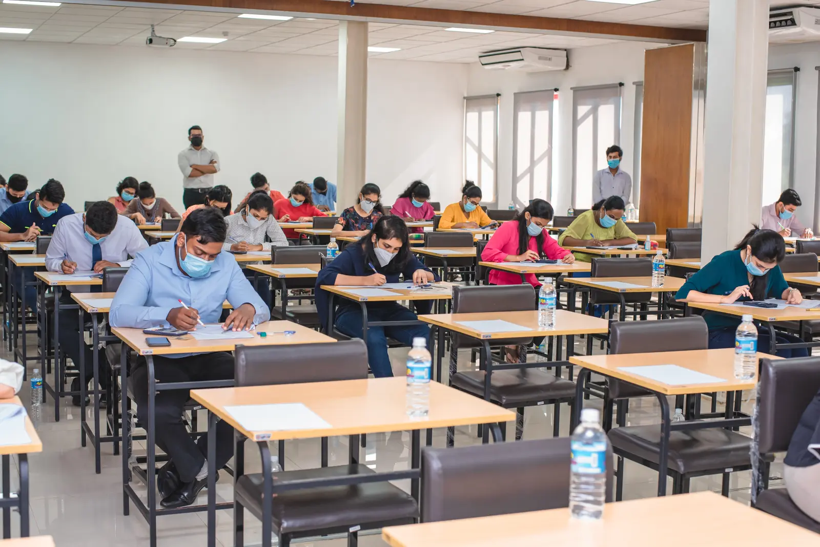 Candidates working independently during an assessment centre